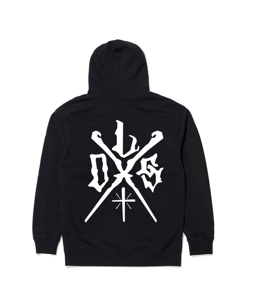 9 LOS LOGO PULLOVER HOODIE BLACK